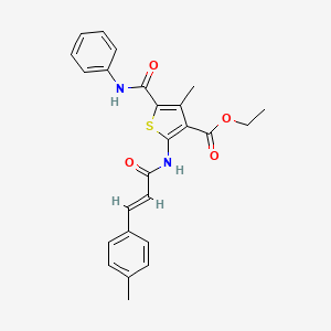 molecular formula C25H24N2O4S B4537069 ethyl 5-(anilinocarbonyl)-4-methyl-2-{[3-(4-methylphenyl)acryloyl]amino}-3-thiophenecarboxylate 