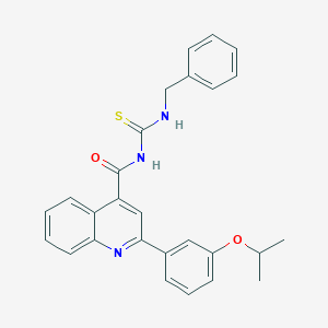 molecular formula C27H25N3O2S B453708 N-benzyl-N'-{[2-(3-isopropoxyphenyl)-4-quinolinyl]carbonyl}thiourea 