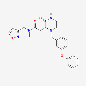 molecular formula C24H26N4O4 B4537106 N-(3-isoxazolylmethyl)-N-methyl-2-[3-oxo-1-(3-phenoxybenzyl)-2-piperazinyl]acetamide 