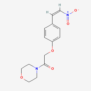 molecular formula C14H16N2O5 B4537110 4-{[4-(2-nitrovinyl)phenoxy]acetyl}morpholine 