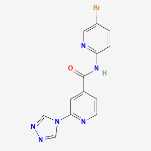 molecular formula C13H9BrN6O B4537112 N-(5-bromopyridin-2-yl)-2-(4H-1,2,4-triazol-4-yl)isonicotinamide 