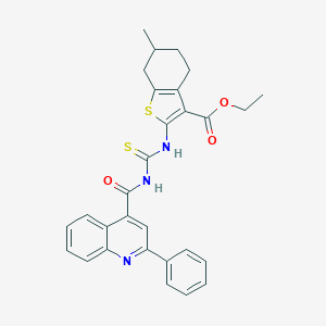 Ethyl 6-methyl-2-({[(2-phenylquinolin-4-yl)carbonyl]carbamothioyl}amino)-4,5,6,7-tetrahydro-1-benzothiophene-3-carboxylate