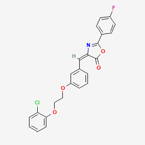 molecular formula C24H17ClFNO4 B4537122 4-{3-[2-(2-chlorophenoxy)ethoxy]benzylidene}-2-(4-fluorophenyl)-1,3-oxazol-5(4H)-one 