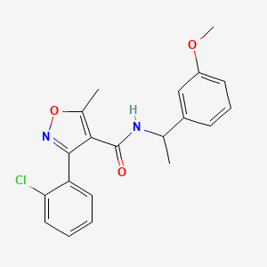 molecular formula C20H19ClN2O3 B4537126 3-(2-chlorophenyl)-N-[1-(3-methoxyphenyl)ethyl]-5-methyl-4-isoxazolecarboxamide 