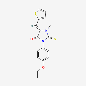 molecular formula C17H16N2O2S2 B4537140 3-(4-ethoxyphenyl)-1-methyl-5-(2-thienylmethylene)-2-thioxo-4-imidazolidinone 