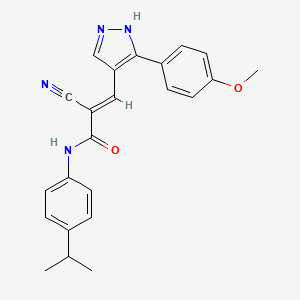 molecular formula C23H22N4O2 B4537149 2-cyano-N-(4-isopropylphenyl)-3-[3-(4-methoxyphenyl)-1H-pyrazol-4-yl]acrylamide 