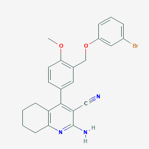 2-Amino-4-{3-[(3-bromophenoxy)methyl]-4-methoxyphenyl}-5,6,7,8-tetrahydro-3-quinolinecarbonitrile
