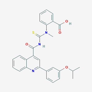 2-[[({[2-(3-Isopropoxyphenyl)-4-quinolinyl]carbonyl}amino)carbothioyl](methyl)amino]benzoic acid