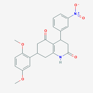 molecular formula C23H22N2O6 B4537193 7-(2,5-dimethoxyphenyl)-4-(3-nitrophenyl)-4,6,7,8-tetrahydro-2,5(1H,3H)-quinolinedione 
