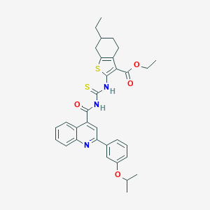 Ethyl 6-ethyl-2-{[({[2-(3-isopropoxyphenyl)-4-quinolinyl]carbonyl}amino)carbothioyl]amino}-4,5,6,7-tetrahydro-1-benzothiophene-3-carboxylate
