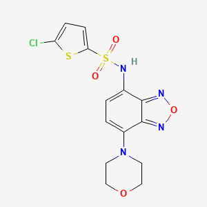 molecular formula C14H13ClN4O4S2 B4537203 5-chloro-N-[7-(4-morpholinyl)-2,1,3-benzoxadiazol-4-yl]-2-thiophenesulfonamide 