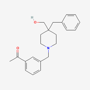 molecular formula C22H27NO2 B4537216 1-(3-{[4-benzyl-4-(hydroxymethyl)-1-piperidinyl]methyl}phenyl)ethanone 