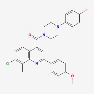 7-chloro-4-{[4-(4-fluorophenyl)-1-piperazinyl]carbonyl}-2-(4-methoxyphenyl)-8-methylquinoline