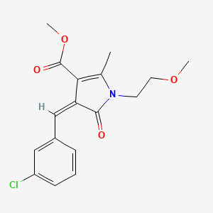 molecular formula C17H18ClNO4 B4537244 methyl 4-(3-chlorobenzylidene)-1-(2-methoxyethyl)-2-methyl-5-oxo-4,5-dihydro-1H-pyrrole-3-carboxylate 