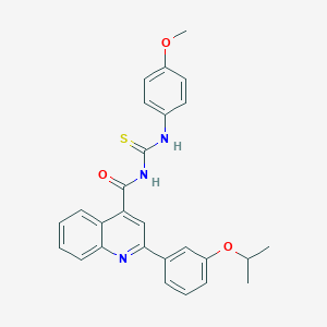 molecular formula C27H25N3O3S B453725 N-{[2-(3-isopropoxyphenyl)-4-quinolinyl]carbonyl}-N'-(4-methoxyphenyl)thiourea 