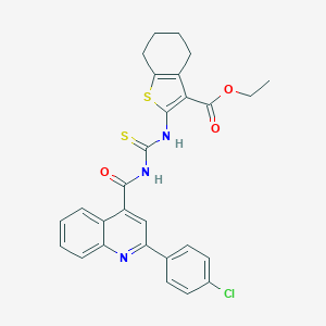 Ethyl 2-[({[2-(4-chlorophenyl)quinolin-4-yl]carbonyl}carbamothioyl)amino]-4,5,6,7-tetrahydro-1-benzothiophene-3-carboxylate