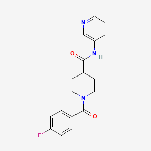 molecular formula C18H18FN3O2 B4537261 1-(4-fluorobenzoyl)-N-3-pyridinyl-4-piperidinecarboxamide 