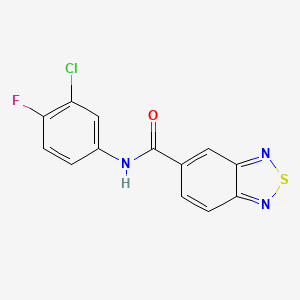 molecular formula C13H7ClFN3OS B4537265 N-(3-chloro-4-fluorophenyl)-2,1,3-benzothiadiazole-5-carboxamide 