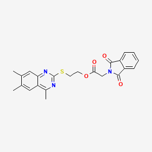 molecular formula C23H21N3O4S B4537268 2-[(4,6,7-trimethyl-2-quinazolinyl)thio]ethyl (1,3-dioxo-1,3-dihydro-2H-isoindol-2-yl)acetate 