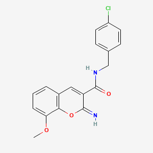 N-(4-chlorobenzyl)-2-imino-8-methoxy-2H-chromene-3-carboxamide