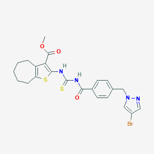 methyl 2-{[({4-[(4-bromo-1H-pyrazol-1-yl)methyl]phenyl}carbonyl)carbamothioyl]amino}-5,6,7,8-tetrahydro-4H-cyclohepta[b]thiophene-3-carboxylate