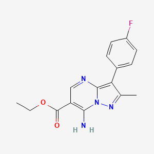 molecular formula C16H15FN4O2 B4537303 ethyl 7-amino-3-(4-fluorophenyl)-2-methylpyrazolo[1,5-a]pyrimidine-6-carboxylate 