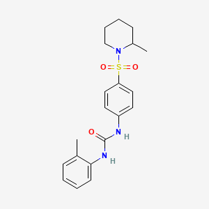molecular formula C20H25N3O3S B4537304 N-(2-methylphenyl)-N'-{4-[(2-methyl-1-piperidinyl)sulfonyl]phenyl}urea 