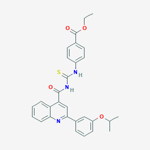 Ethyl 4-{[({[2-(3-isopropoxyphenyl)-4-quinolinyl]carbonyl}amino)carbothioyl]amino}benzoate