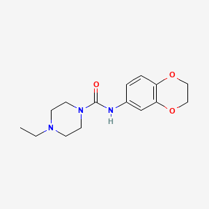 molecular formula C15H21N3O3 B4537325 N-(2,3-dihydro-1,4-benzodioxin-6-yl)-4-ethyl-1-piperazinecarboxamide 