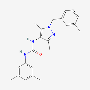 molecular formula C22H26N4O B4537331 N-[3,5-dimethyl-1-(3-methylbenzyl)-1H-pyrazol-4-yl]-N'-(3,5-dimethylphenyl)urea 