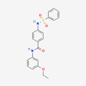 molecular formula C21H20N2O4S B4537354 N-(3-ethoxyphenyl)-4-[(phenylsulfonyl)amino]benzamide 