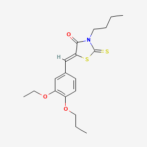 molecular formula C19H25NO3S2 B4537357 3-butyl-5-(3-ethoxy-4-propoxybenzylidene)-2-thioxo-1,3-thiazolidin-4-one 