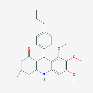 molecular formula C26H31NO5 B4537359 9-(4-ethoxyphenyl)-6,7,8-trimethoxy-3,3-dimethyl-3,4,9,10-tetrahydro-1(2H)-acridinone 