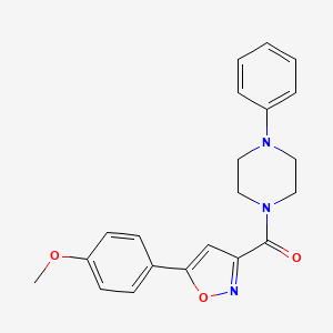 molecular formula C21H21N3O3 B4537381 1-{[5-(4-methoxyphenyl)-3-isoxazolyl]carbonyl}-4-phenylpiperazine 