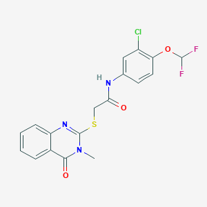 molecular formula C18H14ClF2N3O3S B4537388 N-[3-氯-4-(二氟甲氧基)苯基]-2-[(3-甲基-4-氧代-3,4-二氢-2-喹唑啉基)硫代]乙酰胺 
