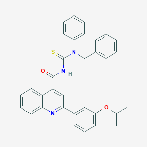 molecular formula C33H29N3O2S B453739 N-benzyl-N'-{[2-(3-isopropoxyphenyl)-4-quinolinyl]carbonyl}-N-phenylthiourea 