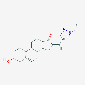 molecular formula C26H36N2O2 B453740 16-[(1-ethyl-5-methyl-1H-pyrazol-4-yl)methylene]-3-hydroxyandrost-5-en-17-one CAS No. 1092769-23-7