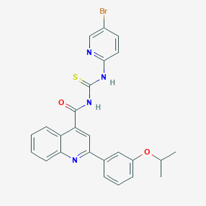 molecular formula C25H21BrN4O2S B453745 N-(5-bromo-2-pyridinyl)-N'-{[2-(3-isopropoxyphenyl)-4-quinolinyl]carbonyl}thiourea 