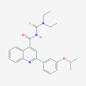 molecular formula C24H27N3O2S B453746 N,N-diethyl-N'-{[2-(3-isopropoxyphenyl)-4-quinolinyl]carbonyl}thiourea 