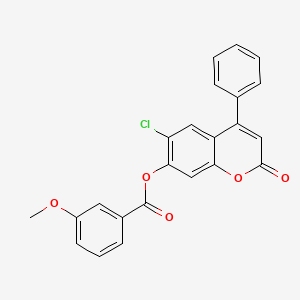 molecular formula C23H15ClO5 B4537460 6-chloro-2-oxo-4-phenyl-2H-chromen-7-yl 3-methoxybenzoate 