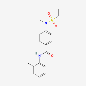 molecular formula C17H20N2O3S B4537506 4-[(ethylsulfonyl)(methyl)amino]-N-(2-methylphenyl)benzamide 