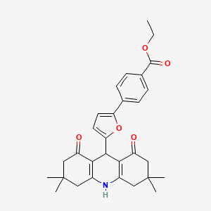 molecular formula C30H33NO5 B4537509 ethyl 4-[5-(3,3,6,6-tetramethyl-1,8-dioxo-1,2,3,4,5,6,7,8,9,10-decahydro-9-acridinyl)-2-furyl]benzoate 
