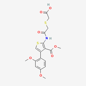 molecular formula C18H19NO7S2 B4537535 [(2-{[4-(2,4-dimethoxyphenyl)-3-(methoxycarbonyl)-2-thienyl]amino}-2-oxoethyl)thio]acetic acid 