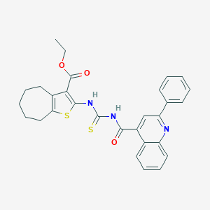 ethyl 2-({[(2-phenylquinolin-4-yl)carbonyl]carbamothioyl}amino)-5,6,7,8-tetrahydro-4H-cyclohepta[b]thiophene-3-carboxylate