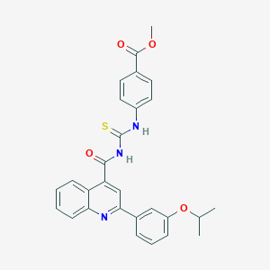 molecular formula C28H25N3O4S B453756 Methyl 4-{[({[2-(3-isopropoxyphenyl)-4-quinolinyl]carbonyl}amino)carbothioyl]amino}benzoate 