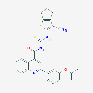 N-(3-CYANO-5,6-DIHYDRO-4H-CYCLOPENTA[B]THIOPHEN-2-YL)-N'-{[2-(3-ISOPROPOXYPHENYL)-4-QUINOLYL]CARBONYL}THIOUREA