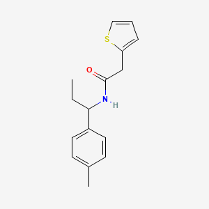 molecular formula C16H19NOS B4537571 N-[1-(4-methylphenyl)propyl]-2-(2-thienyl)acetamide 