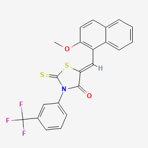 molecular formula C22H14F3NO2S2 B4537580 5-[(2-methoxy-1-naphthyl)methylene]-2-thioxo-3-[3-(trifluoromethyl)phenyl]-1,3-thiazolidin-4-one 