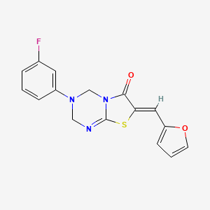 3-(3-fluorophenyl)-7-(2-furylmethylene)-3,4-dihydro-2H-[1,3]thiazolo[3,2-a][1,3,5]triazin-6(7H)-one