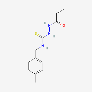 molecular formula C12H17N3OS B4537604 N-(4-methylbenzyl)-2-propionylhydrazinecarbothioamide 